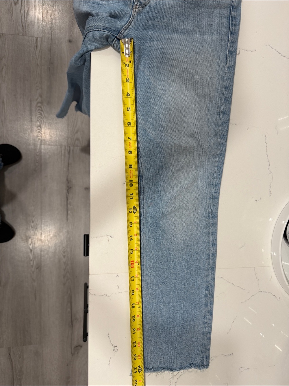 MOTHER Light Blue Ankle Crop Straight Jeans